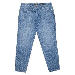 Nine West Vintage America Collection Matchstick Skinny Jeans Sz 12 Paisley Print